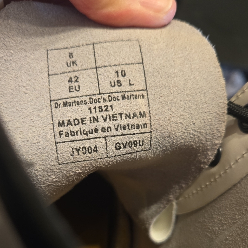Dr. Martens White Boots with Black Accents - Picture 2 of 15